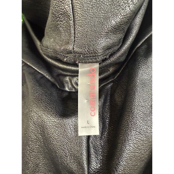 Commando Women's Black Faux Leather Jogger Pants Size Large L Pockets - Picture 7 of 9